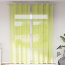 vidaXL 2 db almazöld fátyolfüggönyök rojtokkal 140x300 cm lakástextília