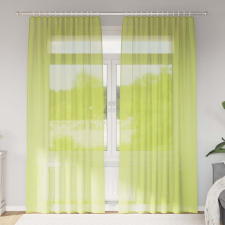 vidaXL 2 db almazöld fátyolfüggönyök rúd zsebekkel 140x260 cm lakástextília