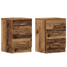 vidaXL 2 db antik fa szerelt fa éjjeliszekrények 38x35x55 cm (861125) bútor