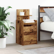 vidaXL 2 db antik fa színű éjjeliszekrények 2 fiókkal 38x34x80 cm bútor