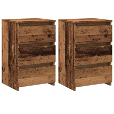 vidaXL 2 db antik fa színű szerelt fa éjjeliszekrény 40x35x62,5 cm (856523) bútor
