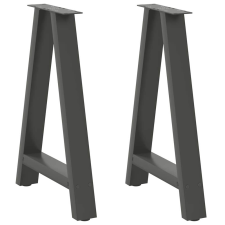 vidaXL 2 db antracit acél dohányzóasztal lábak A-alakú 60x(72-73) cm bútor