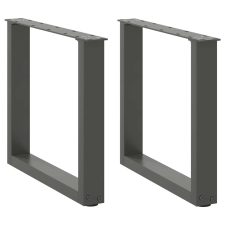 vidaXL 2 db antracit acél dohányzóasztal lábak U-alakú 50x(42-43) cm bútor