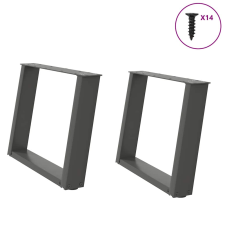vidaXL 2 db antracit acél dohányzóasztal lábak U-alakú 60x(42-43) cm bútor