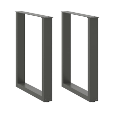 vidaXL 2 db antracit acél dohányzóasztal lábak U-alakú 60x(72-73) cm bútor