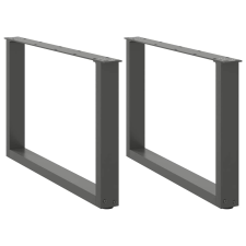 vidaXL 2 db antracit acél dohányzóasztal lábak U-alakú 70x(42-43) cm bútor