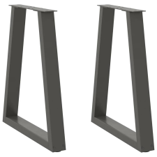 vidaXL 2 db antracit acél dohányzóasztal lábak V-alakú 50x(72-73) cm bútor