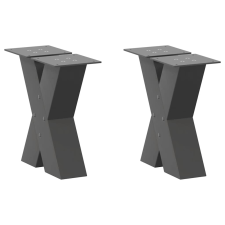 vidaXL 2 db antracit acél dohányzóasztal lábak X-alakú 30x(30-31) cm bútor