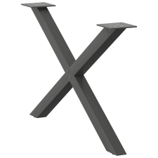 vidaXL 2 db antracit acél dohányzóasztal lábak X-alakú 70x(42-43) cm bútor