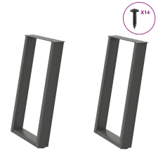 vidaXL 2 db antracit acél étkezőasztal lábak U-alakú 50x(72-73) cm bútor