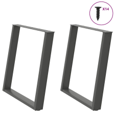 vidaXL 2 db antracit acél étkezőasztal lábak U-alakú 70x(72-73) cm bútor