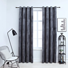 vidaXL 2 db antracit bársony sötétítőfüggöny gyűrűkkel 140 x 245 cm lakástextília