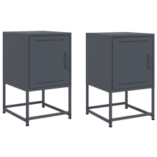 vidaXL 2 db antracitszürke acél éjjeliszekrény 36x39x60,5 cm (846451) bútor