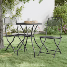 vidaXL 2 db antracitszürke nagy hálós fém összecsukható kerti szék kerti bútor