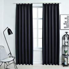 vidaXL 2 db antracitszürke sötétítőfüggöny kampókkal 140 x 245 cm lakástextília