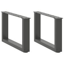 vidaXL 2 db antracitszürke U-alakú acél dohányzóasztal láb 50x(30-31) cm bútor