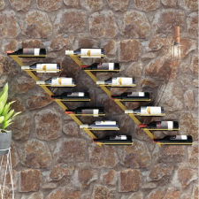 vidaXL 2 db arany fém falra szerelhető bortartó állvány 7 palacknak bútor