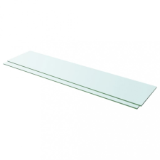 vidaXL 2 db átlátszó üveg paneles polc 110 x 25 cm kerti bútor