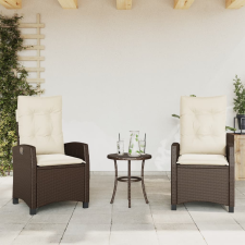 vidaXL 2 db barna polyrattan dönthető kerti szék párnákkal kerti bútor