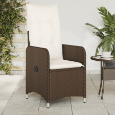 vidaXL 2 db barna polyrattan dönthető kerti szék párnákkal kerti bútor