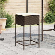 vidaXL 2 db barna polyrattan kerti bárszék párnával kerti bútor
