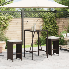 vidaXL 2 db barna polyrattan kerti bárszék párnával kerti bútor