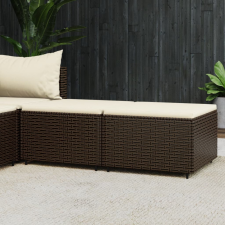 vidaXL 2 db barna polyrattan kerti lábtartó párnával kerti bútor