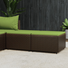 vidaXL 2 db barna polyrattan kerti lábtartó párnával kerti bútor