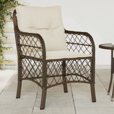 vidaXL 2 db barna polyrattan kerti szék párnával kerti bútor