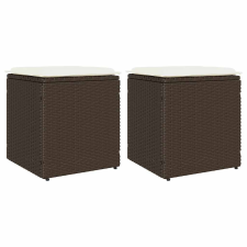 vidaXL 2 db barna polyrattan kerti szék párnával 40x40x43 cm kerti bútor