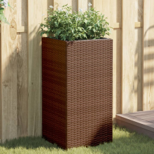 vidaXL 2 db barna polyrattan kerti ültetőláda 40x40x80 cm kerti tárolás