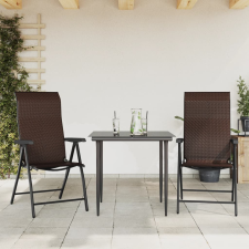 vidaXL 2 db barna polyrattan összecsukható kerti szék kerti bútor