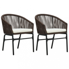 vidaXL 2 db barna PVC rattan kerti szék kerti bútor