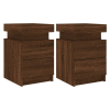 vidaXL 2 db barna tölgy színű éjjeliszekrény LED-ekkel 35 x 39 x 55 cm (836762)