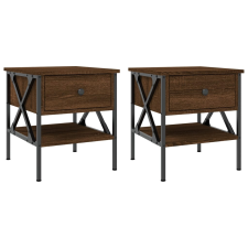 vidaXL 2 db barna tölgy színű szerelt fa éjjeliszekrény 40x42x45 cm (825962) bútor