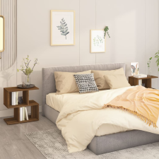 vidaXL 2 db barna tölgy színű szerelt fa éjjeliszekrény 50x30x51,5 cm bútor