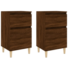 vidaXL 2 db barna tölgyszínű éjjeliszekrény 40 x 35 x 70 cm (819707) bútor