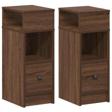 vidaXL 2 db barna tölgyszínű éjjeliszekrény fiókkal 25x31x66 cm (858627) bútor