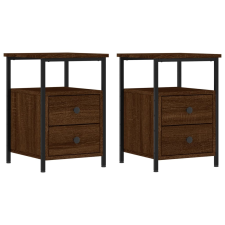 vidaXL 2 db barna tölgyszínű szerelt fa éjjeliszekrény 34x35,5x50 cm (826022) bútor
