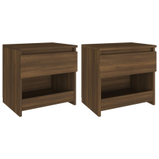 vidaXL 2 db barna tölgyszínű szerelt fa éjjeliszekrény 40x30x39 cm bútor