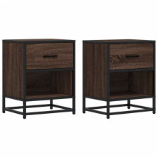 vidaXL 2 db barna tölgyszínű szerelt fa éjjeliszekrény 40x31x50 cm (848693) bútor