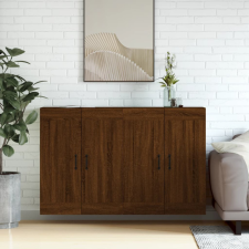 vidaXL 2 db barna tölgyszínű szerelt fa fali szekrény bútor