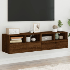 vidaXL 2 db barna tölgyszínű szerelt fa fali TV-szekrény 60x30x30 cm bútor