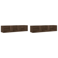 vidaXL 2 db barna tölgyszínű szerelt fa faliszekrény 75x18x16,5 cm (840442) bútor