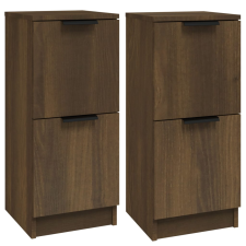 vidaXL 2 db barna tölgyszínű szerelt fa tálalószekrény 30x30x70 cm (817023) bútor