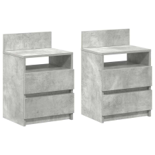 vidaXL 2 db betonszürke éjjeliszekrény 2 fiókkal 40x33x60 cm (858567) bútor