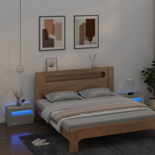 vidaXL 2 db betonszürke éjjeliszekrény LED-ekkel 60 x 35 x 40 cm bútor