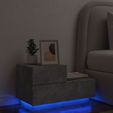vidaXL 2 db betonszürke éjjeliszekrény LED-fényekkel 70x36x40,5 cm bútor