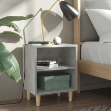 vidaXL 2 db betonszürke éjjeliszekrény tömör fa lábakkal 40x30x50 cm bútor
