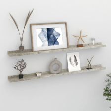 vidaXL 2 db betonszürke fali polc 100 x 9 x 3 cm bútor